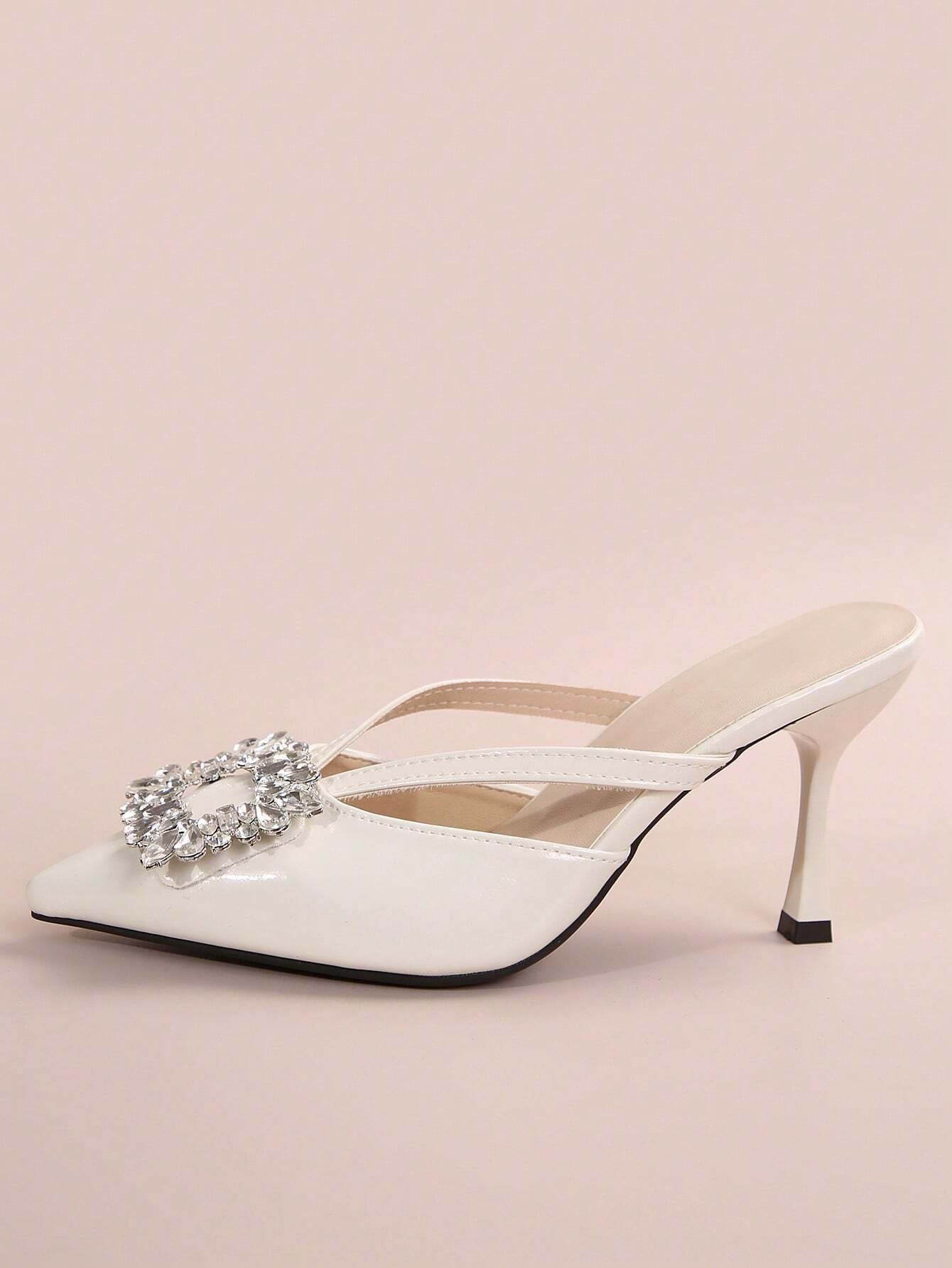 New Arrival Pointed Toe Leopard Print Bow Decor Mid Heel Mules, Fashionable EU Style, Early Autumn