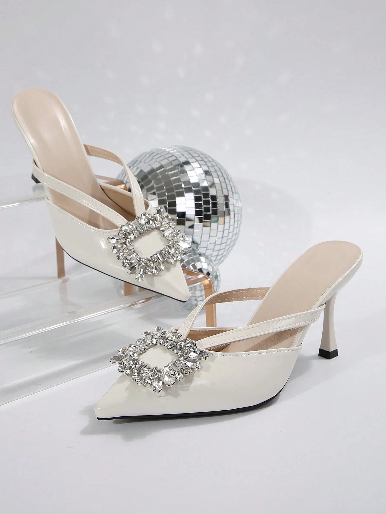 New Arrival Pointed Toe Leopard Print Bow Decor Mid Heel Mules, Fashionable EU Style, Early Autumn