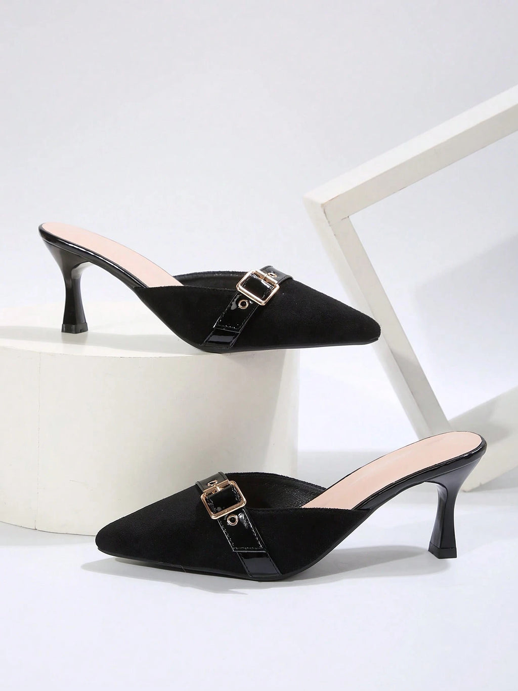 New Arrival Pointed Toe Leopard Print Bow Decor Mid Heel Mules, Fashionable EU Style, Early Autumn