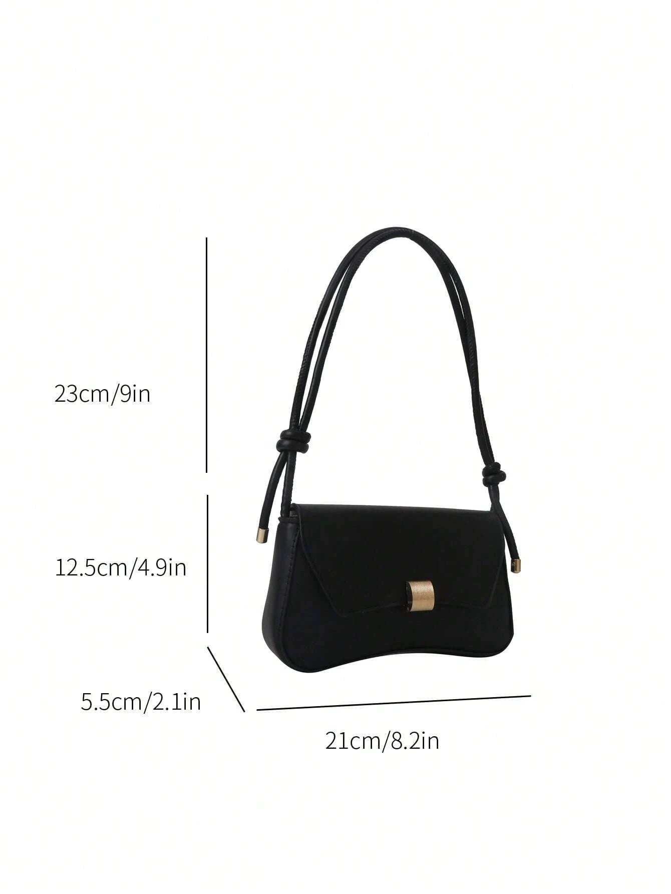 Retro Lightweight, Business Casual Black Flap Bag Vintage Knot Detail PU for Teen Girls Women College Students, Rookies & White-Collar Workers Perfect for Office, College, Work, Business, Commute, Outdoors, Travel, Outings, Retro Inspired Vintage Bag for Women