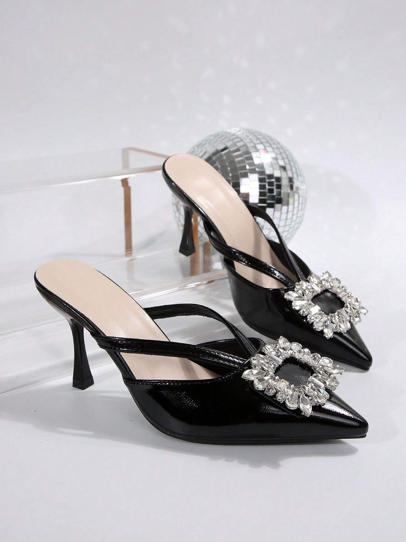 New Arrival Pointed Toe Leopard Print Bow Decor Mid Heel Mules, Fashionable EU Style, Early Autumn