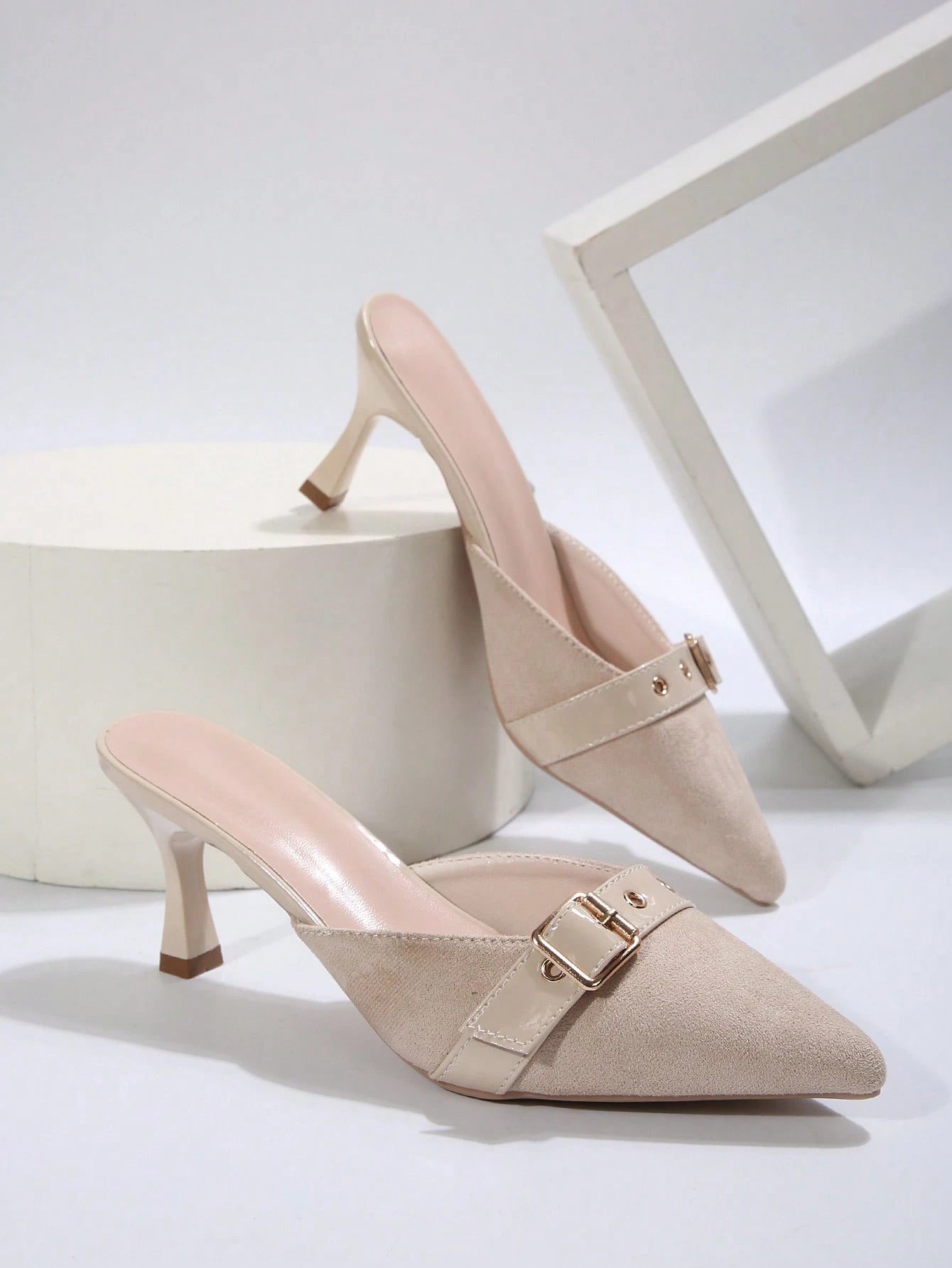 New Arrival Pointed Toe Leopard Print Bow Decor Mid Heel Mules, Fashionable EU Style, Early Autumn