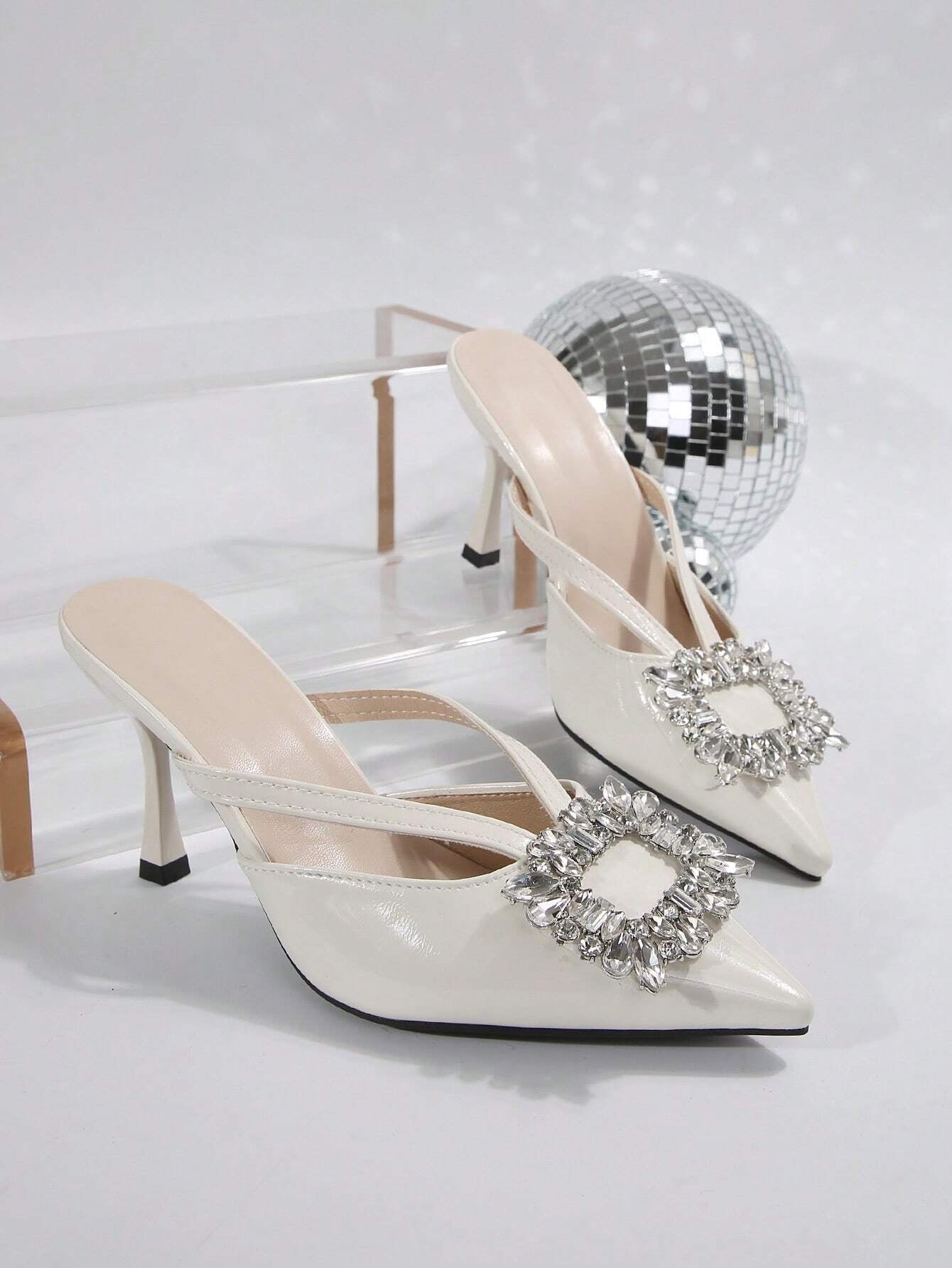 New Arrival Pointed Toe Leopard Print Bow Decor Mid Heel Mules, Fashionable EU Style, Early Autumn