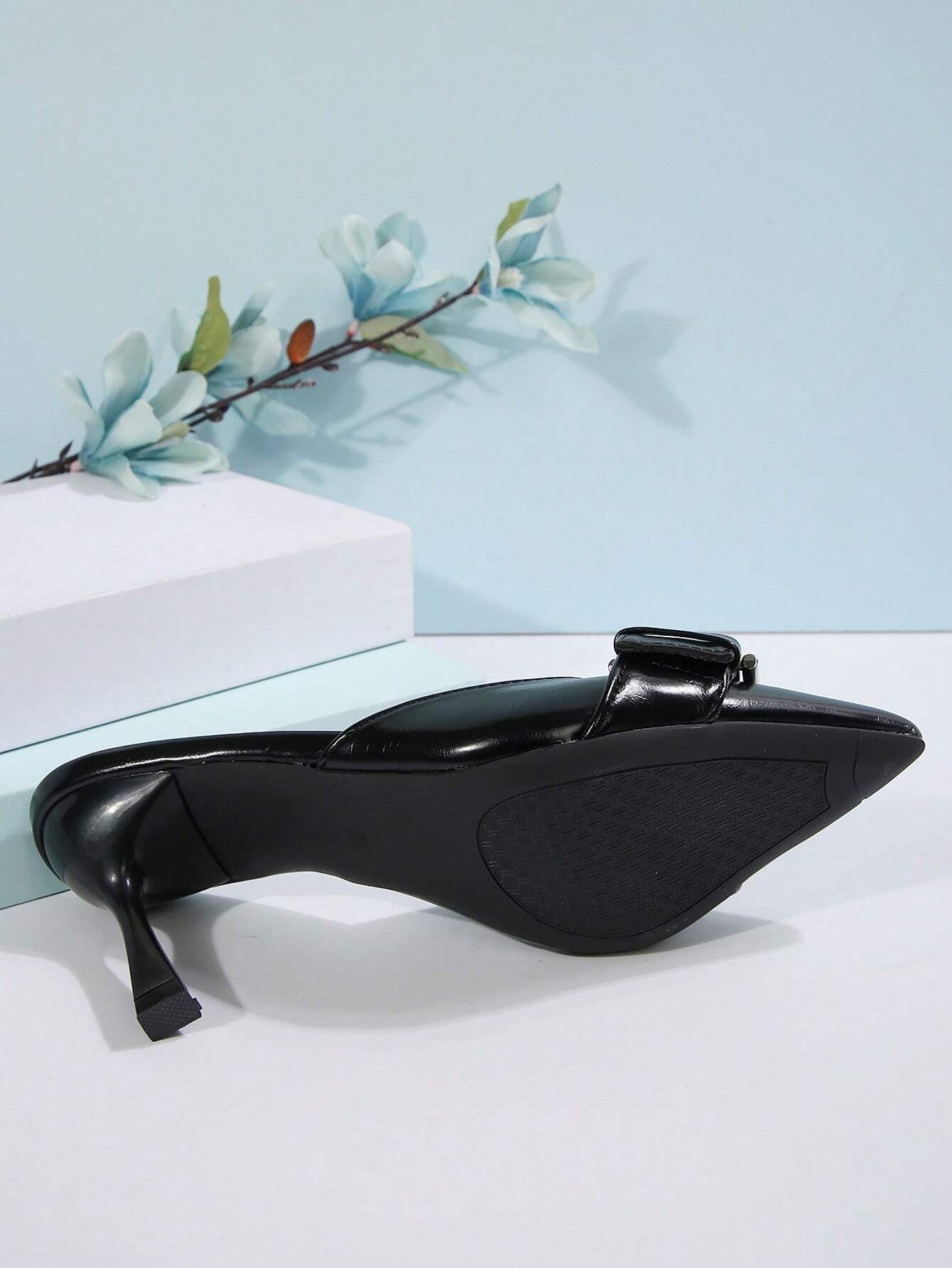 New Arrival Pointed Toe Leopard Print Bow Decor Mid Heel Mules, Fashionable EU Style, Early Autumn