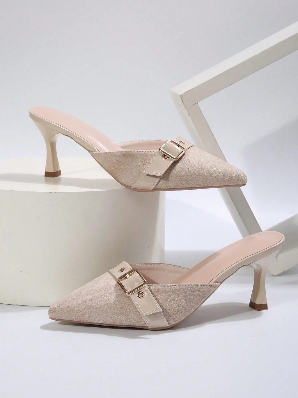 New Arrival Pointed Toe Leopard Print Bow Decor Mid Heel Mules, Fashionable EU Style, Early Autumn