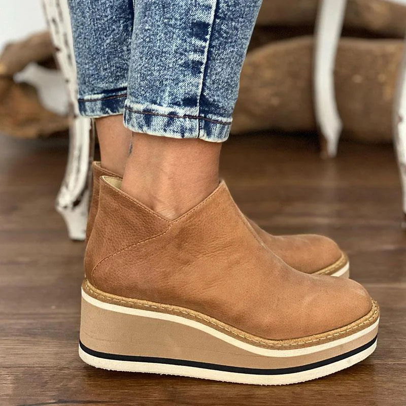 Boots Women New Flat Women's Boots Zipper Women Shoes Plus Size Ankle Boots Keep Warm Fashion Botas Mujer Winter Shoes