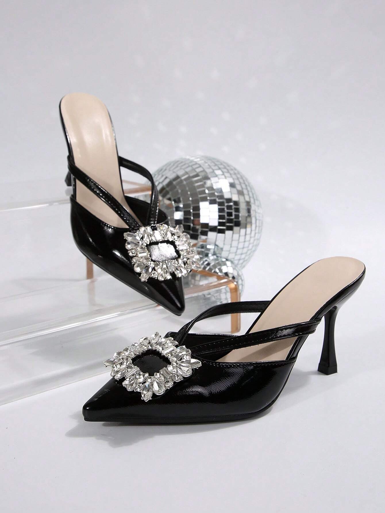 New Arrival Pointed Toe Leopard Print Bow Decor Mid Heel Mules, Fashionable EU Style, Early Autumn