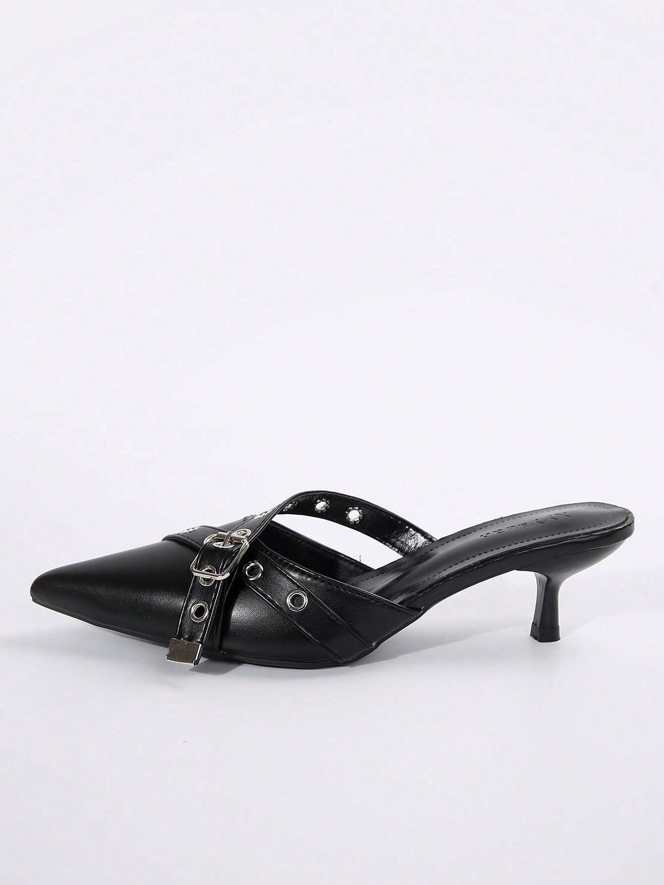 New Arrival Pointed Toe Leopard Print Bow Decor Mid Heel Mules, Fashionable EU Style, Early Autumn